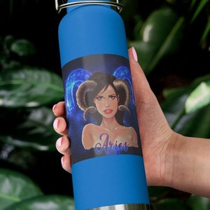 Widder 22oz vakuumisolierte Flasche, Widder, Widder Geschenk, Widder Kunst, Widder Wasserflasche, Widder Illustration, niedliche Thermosflasche