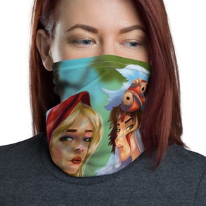 Princess and Little Red Riding Hood All-Over Print Neck Gaiter l Face Mask l Face Covering l Headband l Bandana l Balaclava