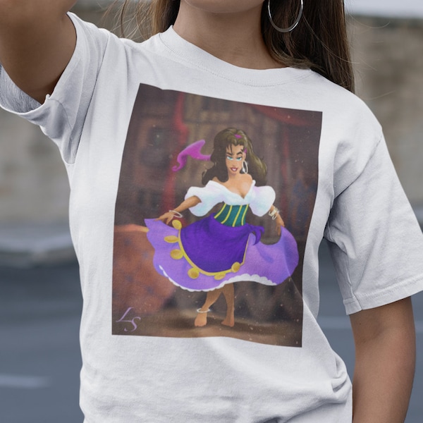 Gypsy Unisex Heavy Cotton T-Shirt, Notre Dame, Gypsy Tee, Hunchback, Hunchback Cosplay, Art of the Hunchback of Notre Dame, Gypsy Gift