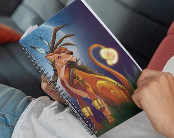 Red XIII Spiral Notebook - Ruled Line, FF7 Notebook, Final Fantasy 7 Notebook, Final Fantasy 7 Remake Notebook, Cloud Notebook, Tiffa Gift