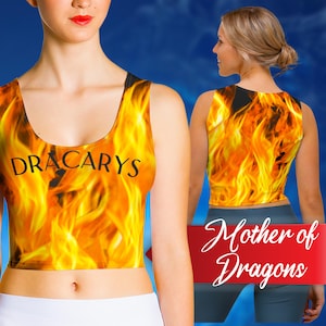 Dracarys Women&#39;s Crop Top, Daenerys Stormborn, First of Her Name, the Unburnt, Khaleesi, Breaker of Chains, and Mother of Dragons