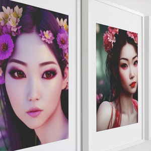 Asian Beauties Digital Wall Art, Printable Wall Art Set, Digital Download Wall Art, Trendy Wall Art, Gallery Wall Art, Gorgeous Women Art