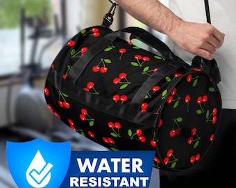 Black Cherry Gym Bag, Gym Bag Women, Small Gym Bag, Custom Gym Bag, Bing Cherry Gym Bag, Rainier Cherry Gym Bag, Women&#39;s Gift, Female Gift