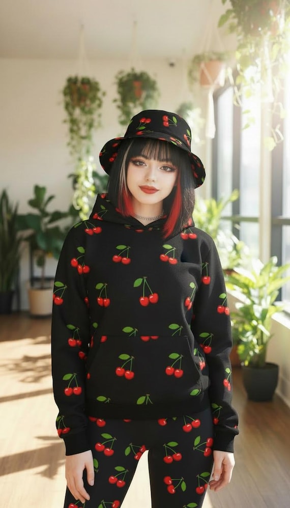 Black Cherry Outfit, Black Cherry Sweat Pants, Black Cherry Bucket