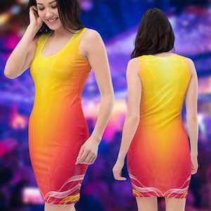 Orange and Red Bodycon dress. Orange tube Dress, Mothers day gift, gifts for women, Bridesmaid dress,Maxi dress, Mini Dress Homecoming Dress