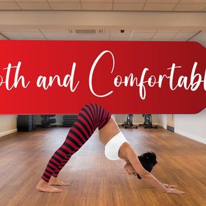 Schwarz und rot gestreifte Yoga Leggings, Ringle Leggings, Zirkus Leggings, Gestreifte Leggings, Akrobatik, Acroyoga, schwarze und graue Leggings