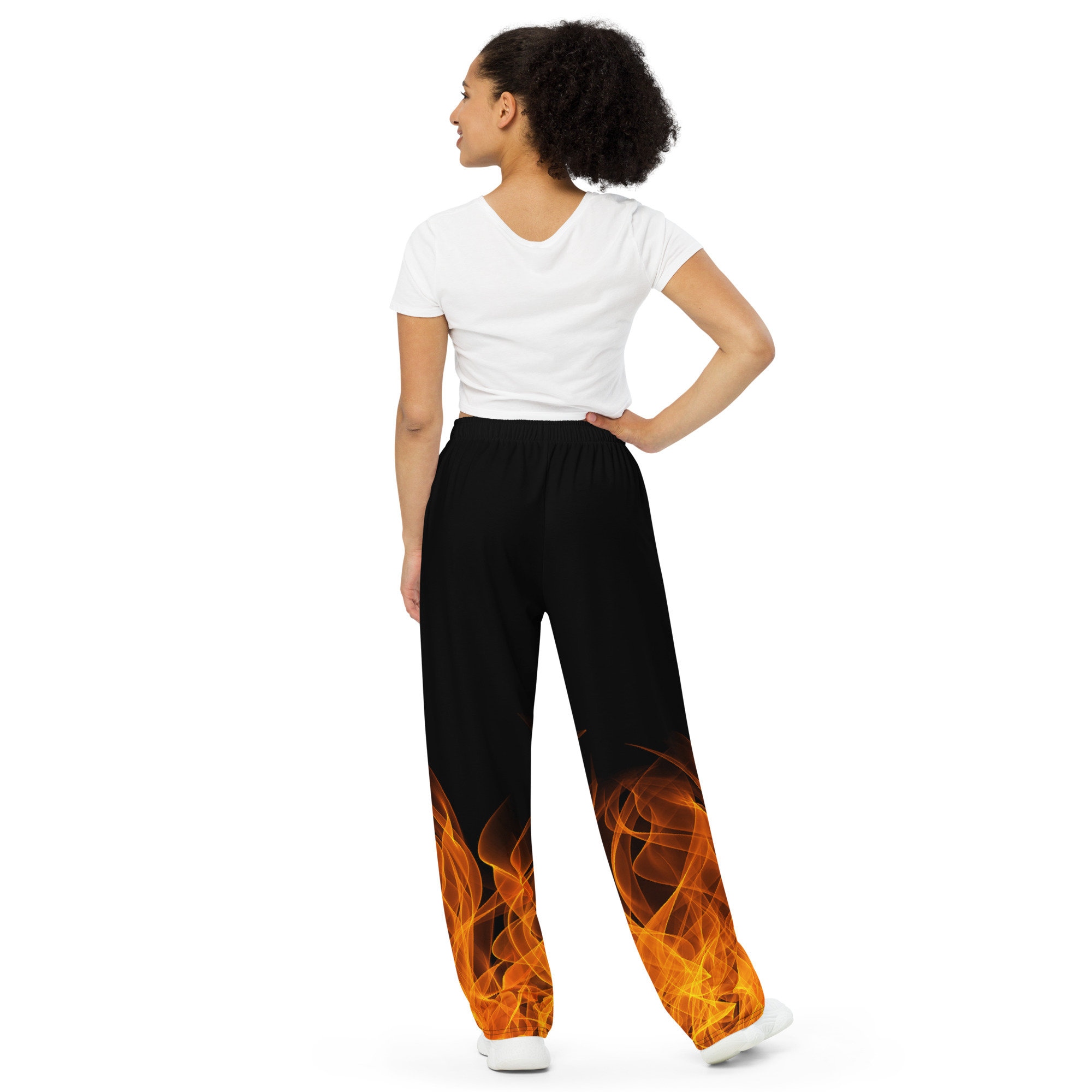 Pants On Fire WideLeg Pants, Kazuya Mishima Pants, Flames Pants