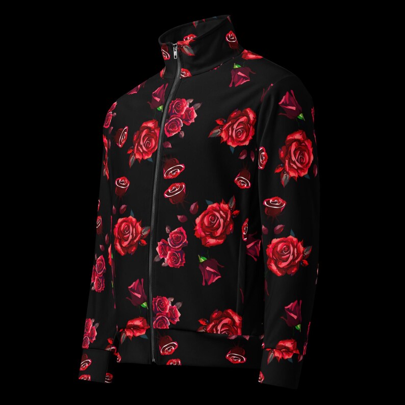 Roses Unisex Track Jacket, Roses Graphic Jacket, Vintage Roses Jacket