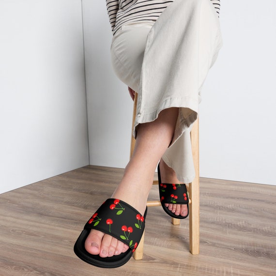 Cherry Women s Slides Sandals Women Sandals for Women Shoes Women Sandals Beach Sandals for Women Greek Sandals Women Cute Slides Etsy UK