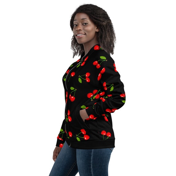 Buy Black Cherry Unisex Bomber Jacket Red Cherry Jacket Bing Cherry Jacket Cute Cherry Jacket Girls Bomber Jacket Female Jacket cherry Gift Online in India Etsy