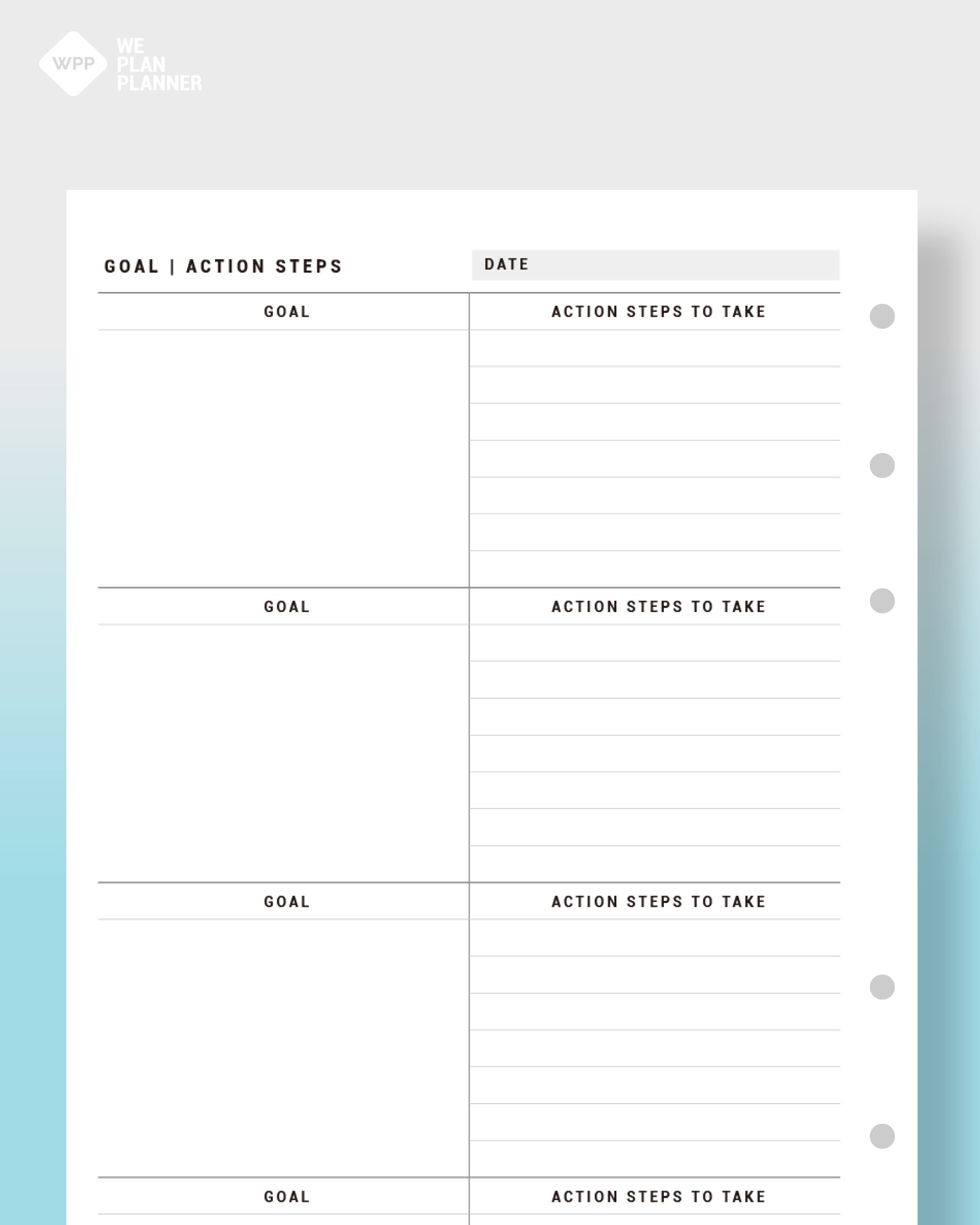 Goal Setting Planner Printable Goal Action Plan Goal Planning Goal ...