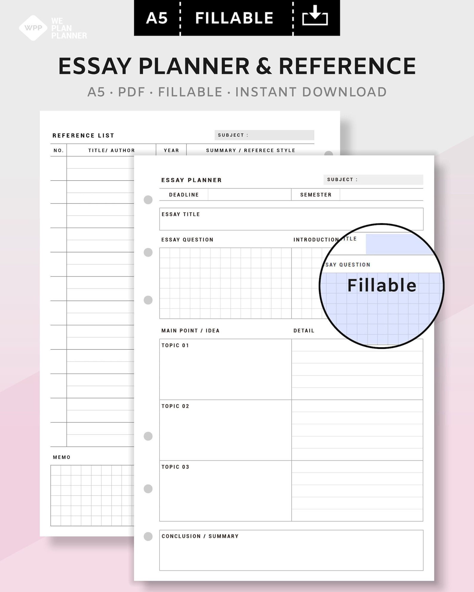 essay planner format