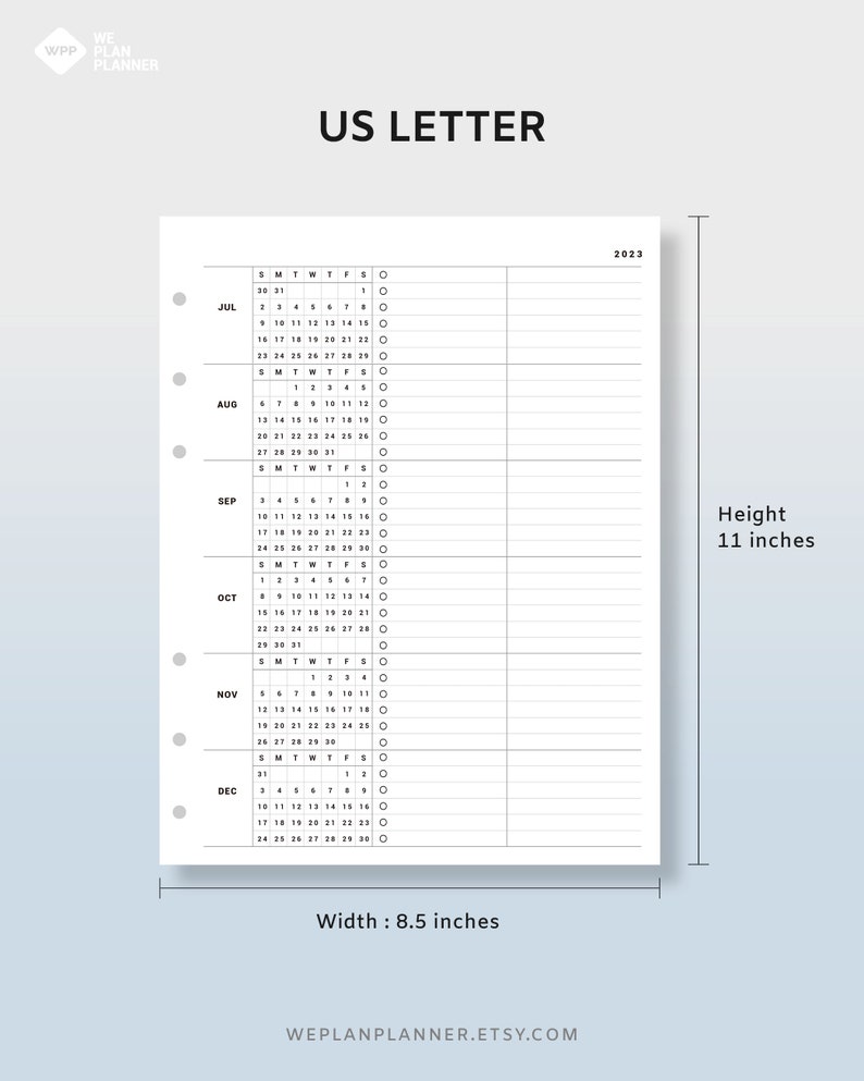 Printable 2023-2024 Calendar Yearly Planner Yearly Overview - Etsy Hong