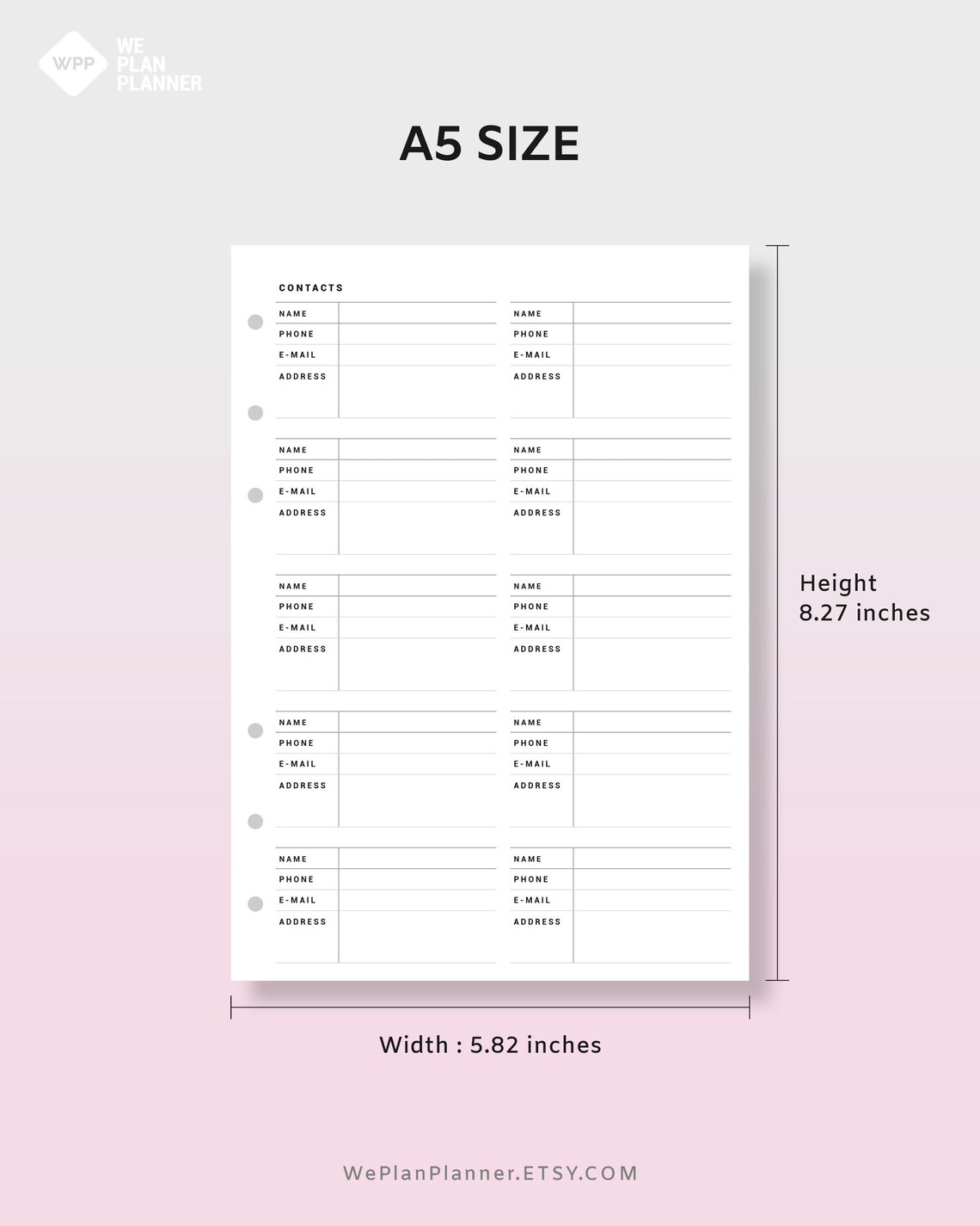 Contacts Address Book Inserts Printable Planner Fillable Etsy contacts-address-book-inserts-printable-planner-fillable-etsy