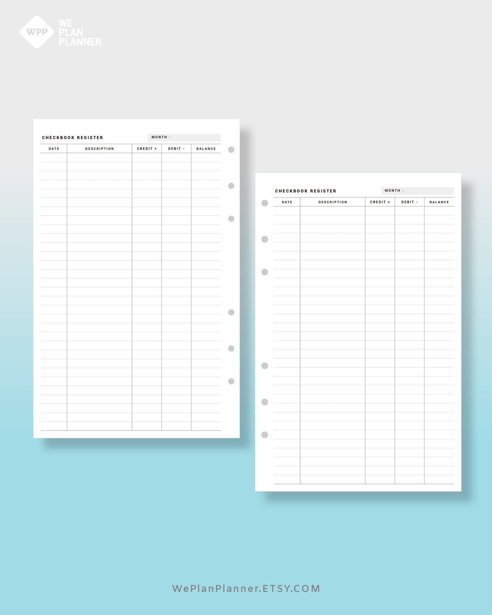 Checkbook Register Printable Planner | Fillable Check Register Pages ...