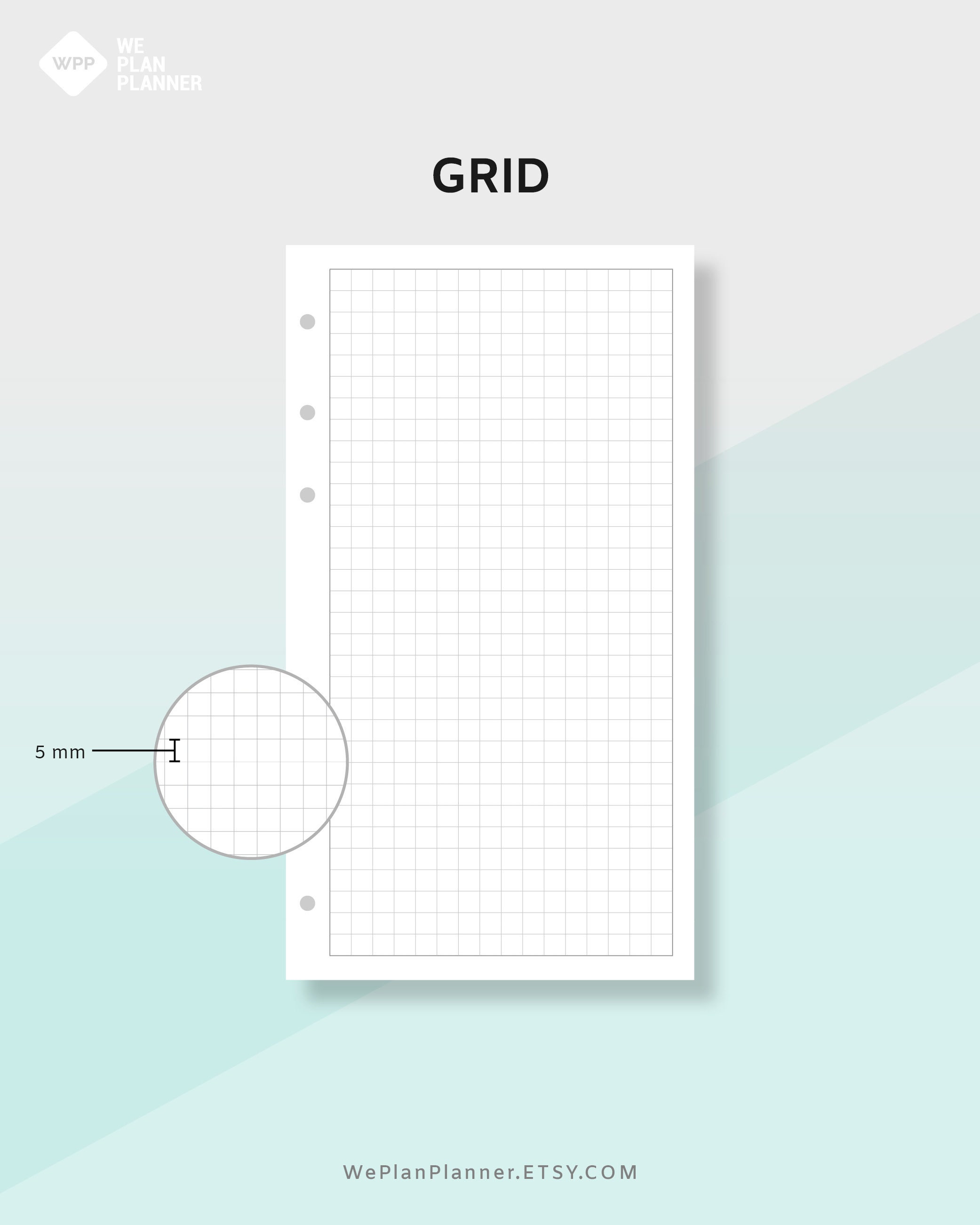 grid dotted lined paper printable planner inserts study etsy