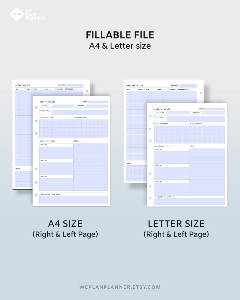 Essay Planner for Student | Printable Essay Writing Template ...