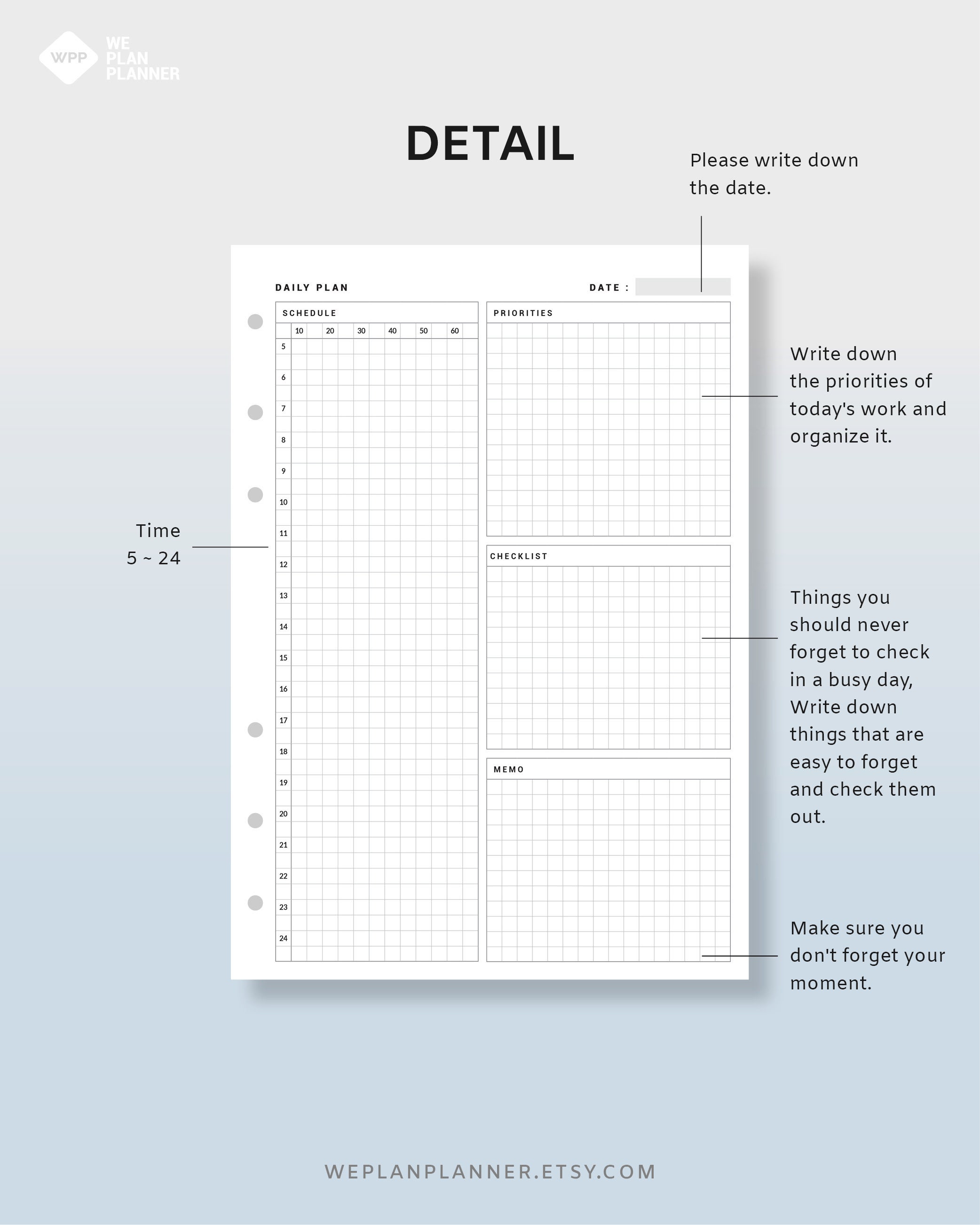 Daily Task Hourly Planner to Do List Work Planner Inserts Undated A4 ...