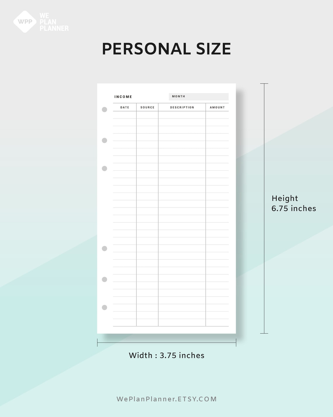 Monthly Income Tracker Printable Planner Business Financial - Etsy Canada
