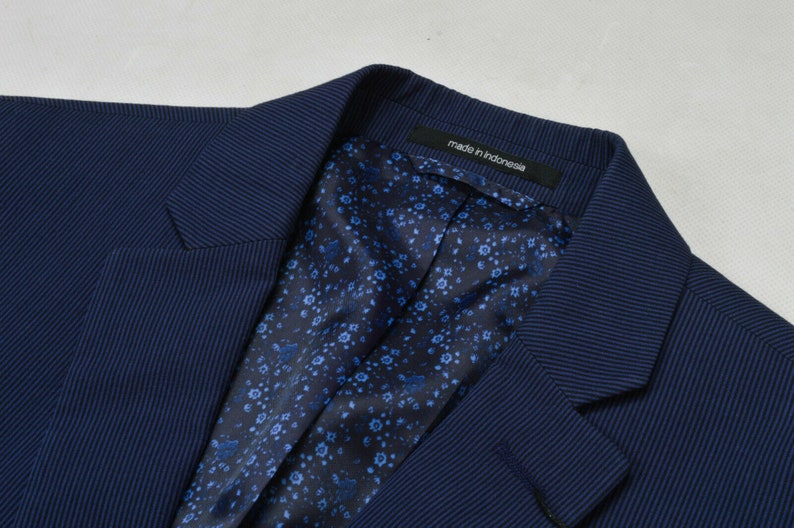 Bar Iii New Blue Mens 38l Slim Fit Two Button Notch-collar Blazer Stretch