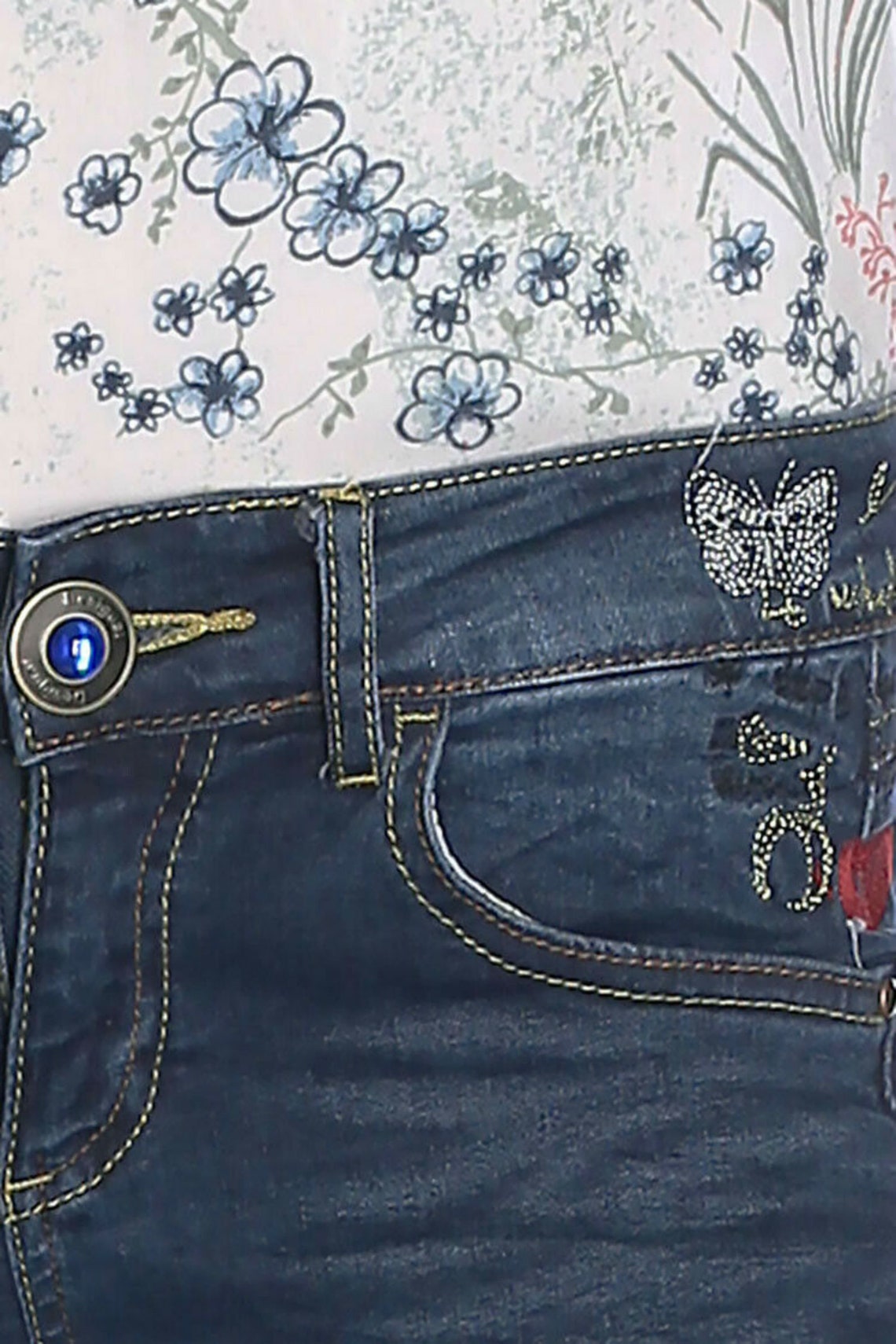 Desigual Slim Jeans Womens Size 27 x 34 Blue Stretch | Etsy