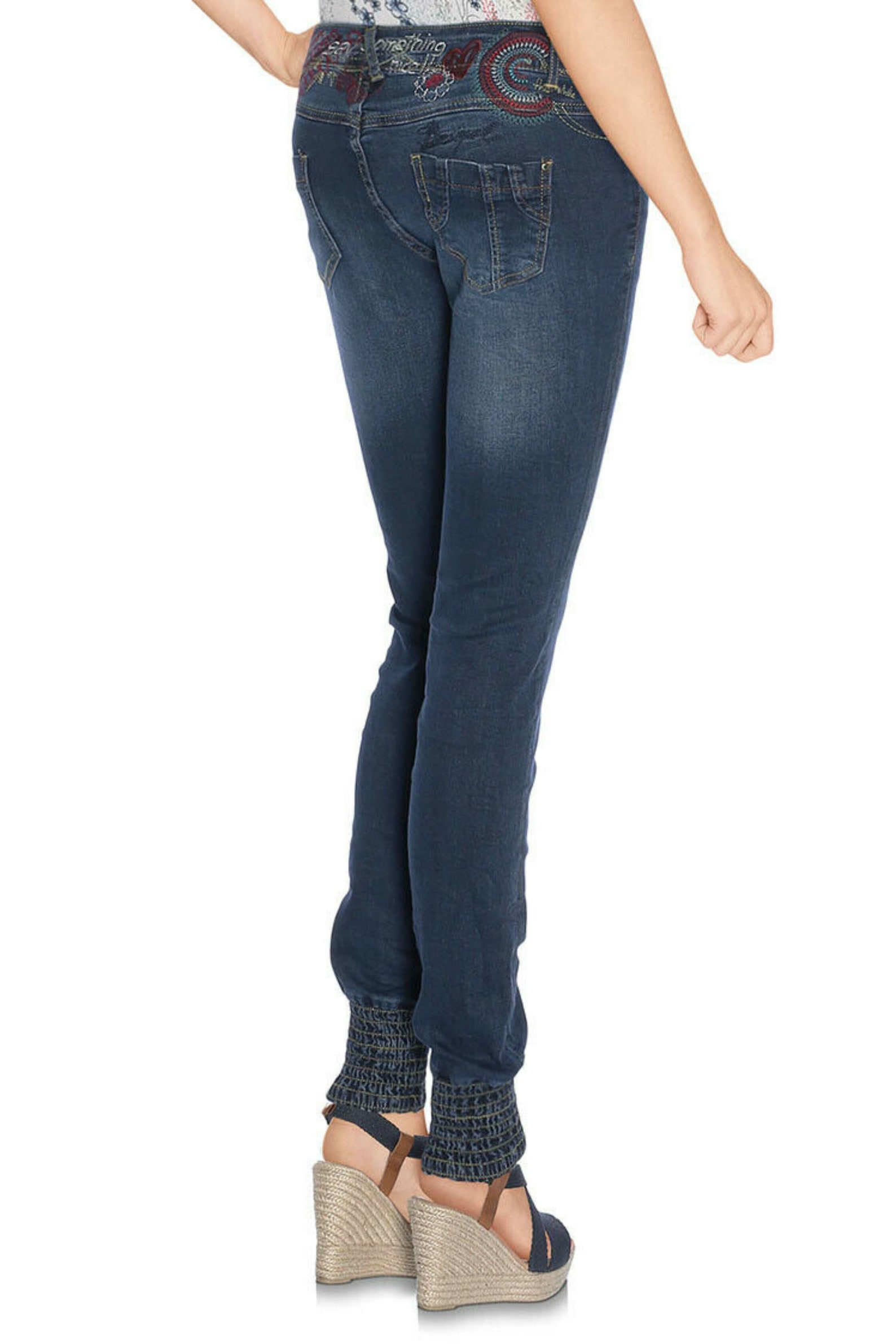 Desigual Slim Jeans Womens Size 27 x 34 Blue Stretch Etsy