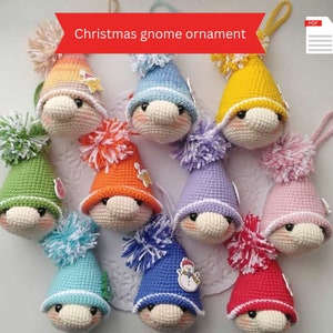Christmas gnome ornament amigurumi PDF pattern