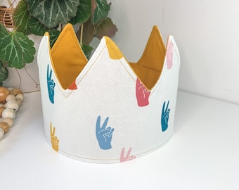 Peace Sign Print Child's Crown | Dress up, Birthday
