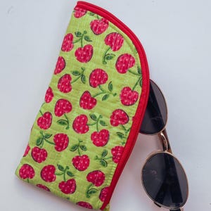 Cherry Quilted Glasses Case
