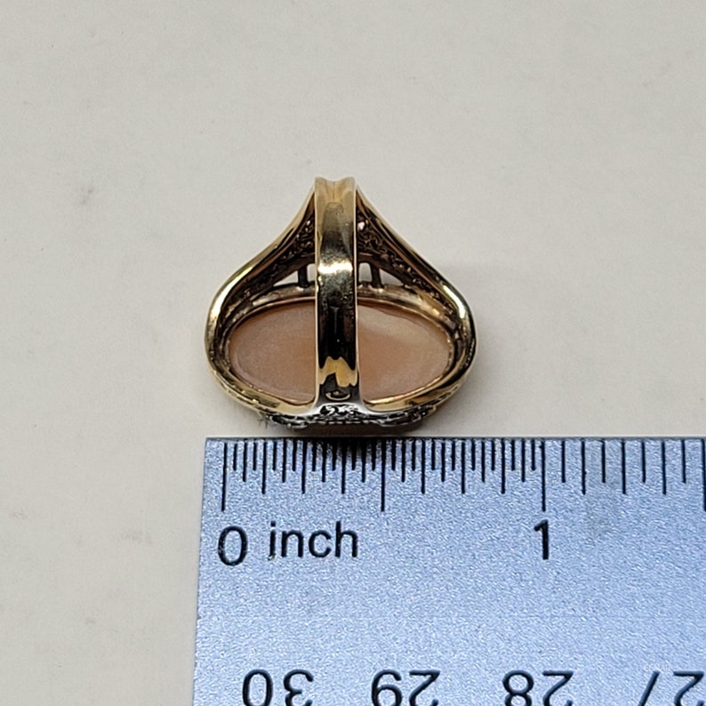 10k Yellow Gold Marijuana Leaf Ring - High Polish Filigree Rope Band, Cannabis Symbol Jewelry - View #7