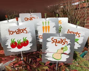 Aluminum Vegetable Garden Marker Stakes, Weatherproof Plant Labels