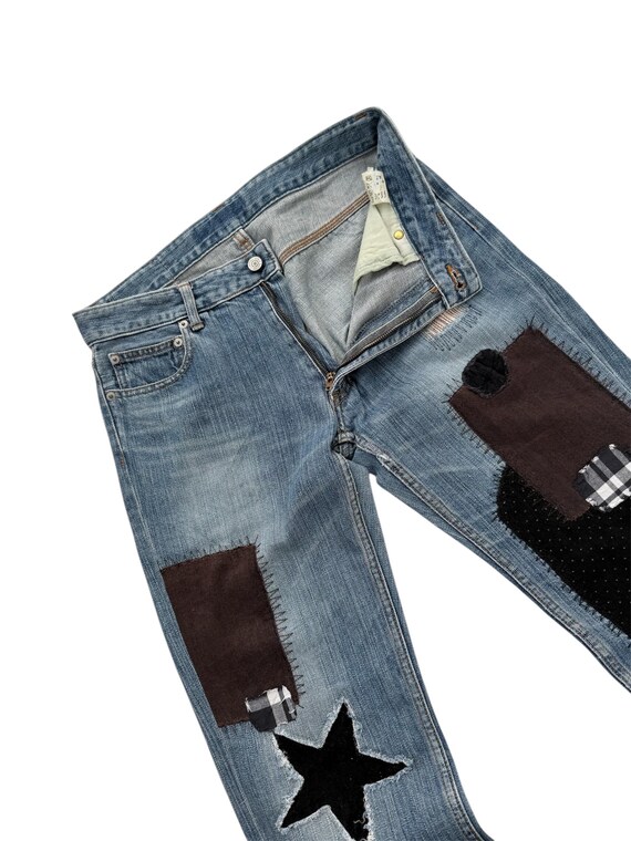 E Hyphen World Gallery Patchwork Style Jeans - image 4