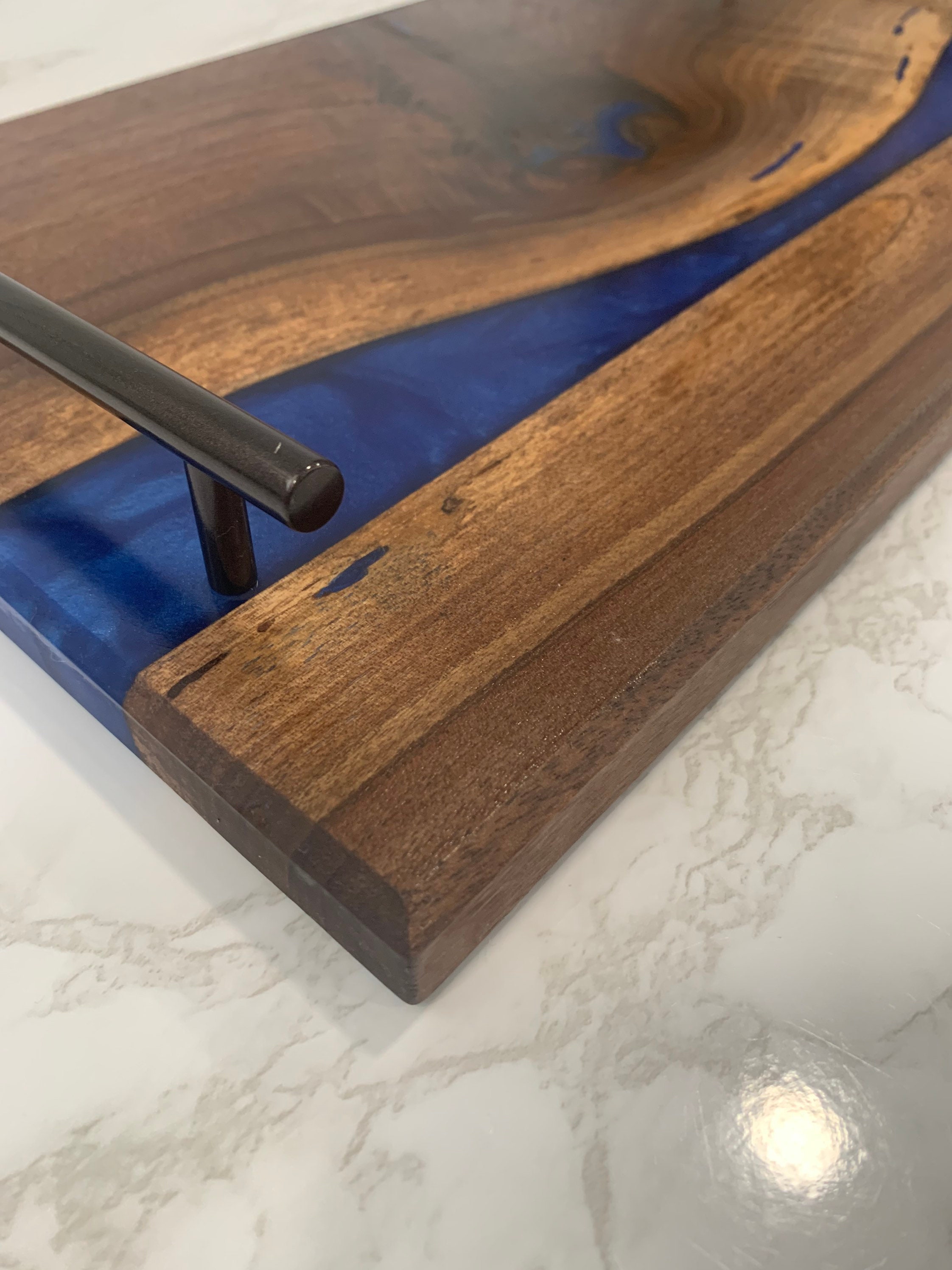 Walnut and Epoxy River Pour Serving Tray / Epoxy Tray / Custom Etsy