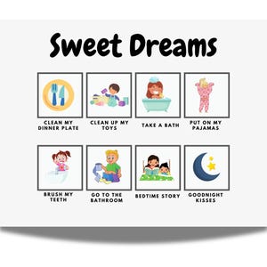 Morning Routine Chart, Bedtime Routine, Visual Schedule, Printable, Chore Chart, Bedtime Checklist, PDF