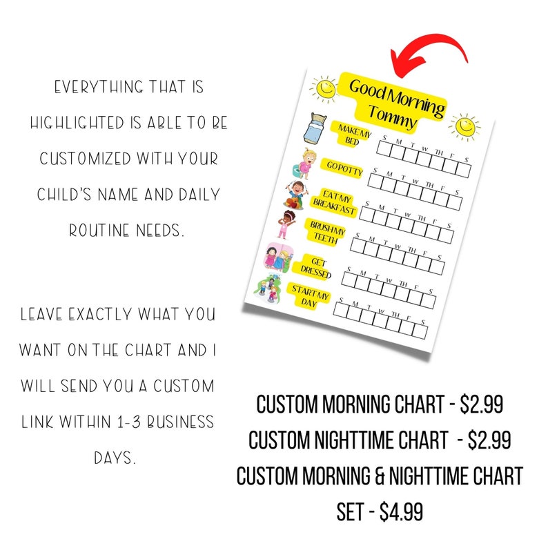 Custom Chore Chart, Visual Chore Chart - Etsy