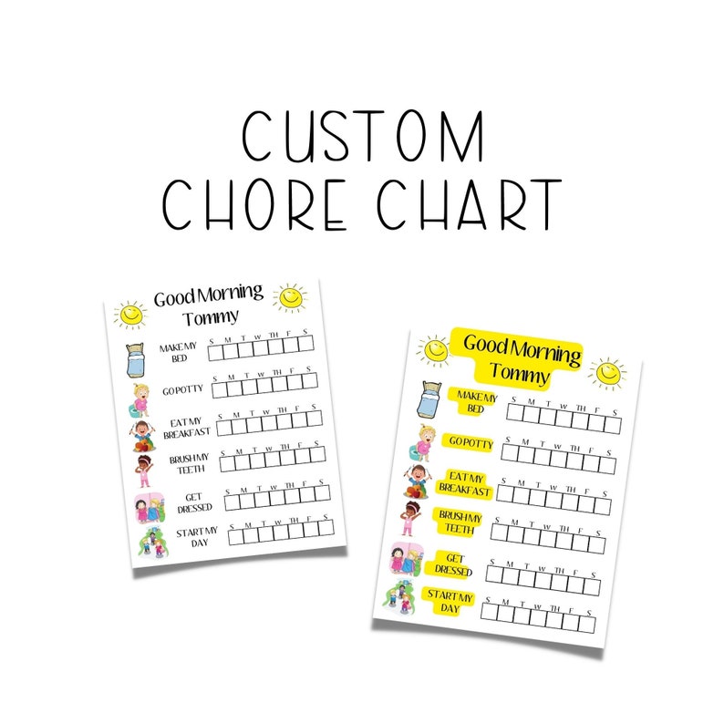 Custom Chore Chart, Visual Chore Chart Etsy