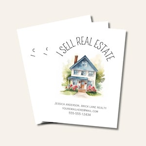 Zestaw 50 pocztówek marketingowych I Sell Real Estate | Marketing nieruchomości | Personalizowane karty nieruchomości