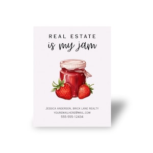 Zestaw 50 pocztówek Real Estate is My Jam - Karty marketingowe dla agentów nieruchomości - Wyrazy uznania dla klientów - Personalizowane mailingi z ofertami nieruchomości