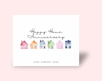 Set of 50 Happy Home Anniversary Customizable Real Estate Postcards | Real Estate Marketing | Real Estate Postcards