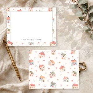 Cartes de correspondance personnalisées pour agents immobiliers, papeterie immobilière aquarelle, cartes de remerciement pour clients