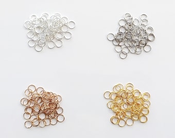 Jump Rings 6, 7 mm | Silver Rhodium Rose gold | O-rings | Connection for Jewellery | Split Rings