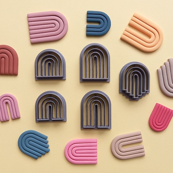 Rainbow Arch Polymer Clay Cutter Set | Unique Clay Cutters | Clay Tools