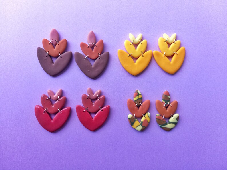 Set E 7 Pcs Polymer Clay Cutter Set Flower Heart Shape Cutters Clay Tools Customized Clay Cutters image 6