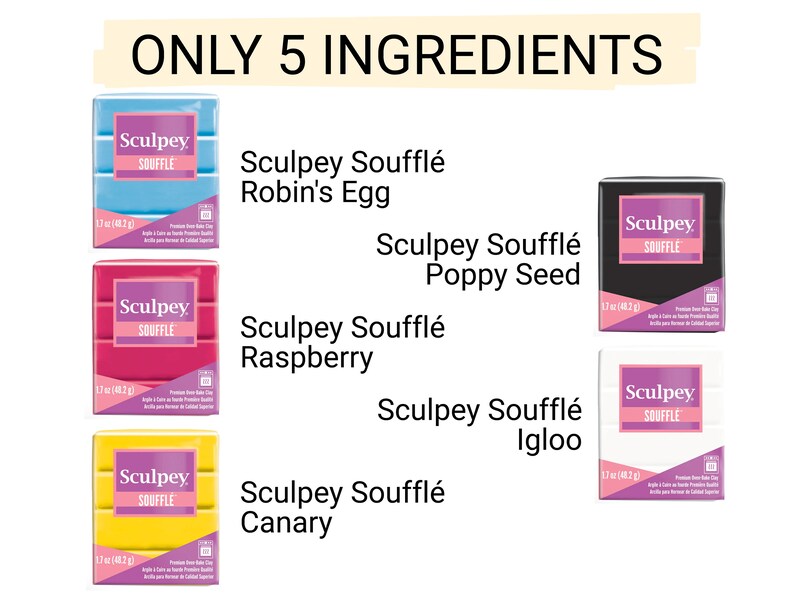 Polymer Clay Colour Recipe Guide | Sculpey Soufflé Color Mixing ...