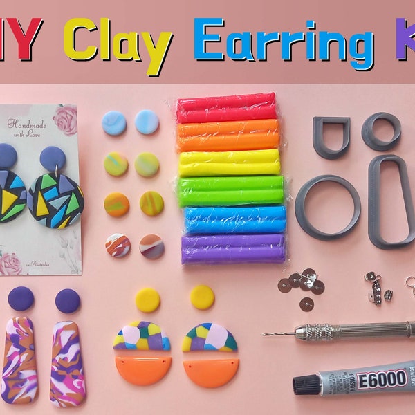 Easy DIY Clay Earring Kits | Christmas Xmas gift & hobby| Make your own earrings | Kids craft | Up to 15 Earrings