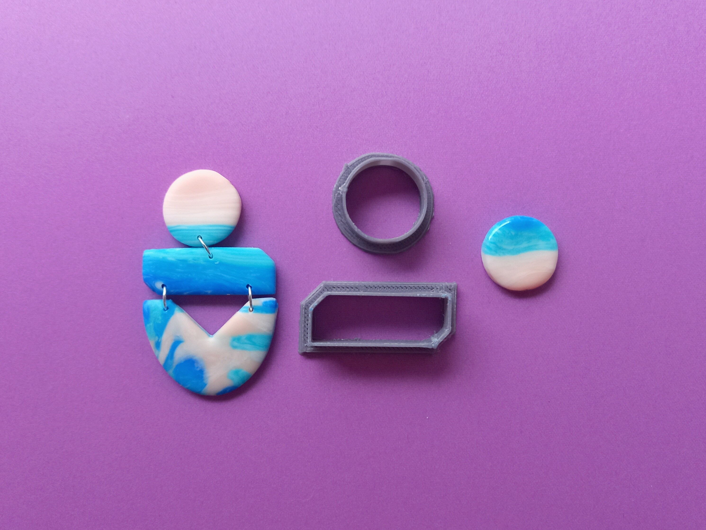 Set D 7 Pcs Polymer Clay Cutter Set Unique Clay Cutters Etsy