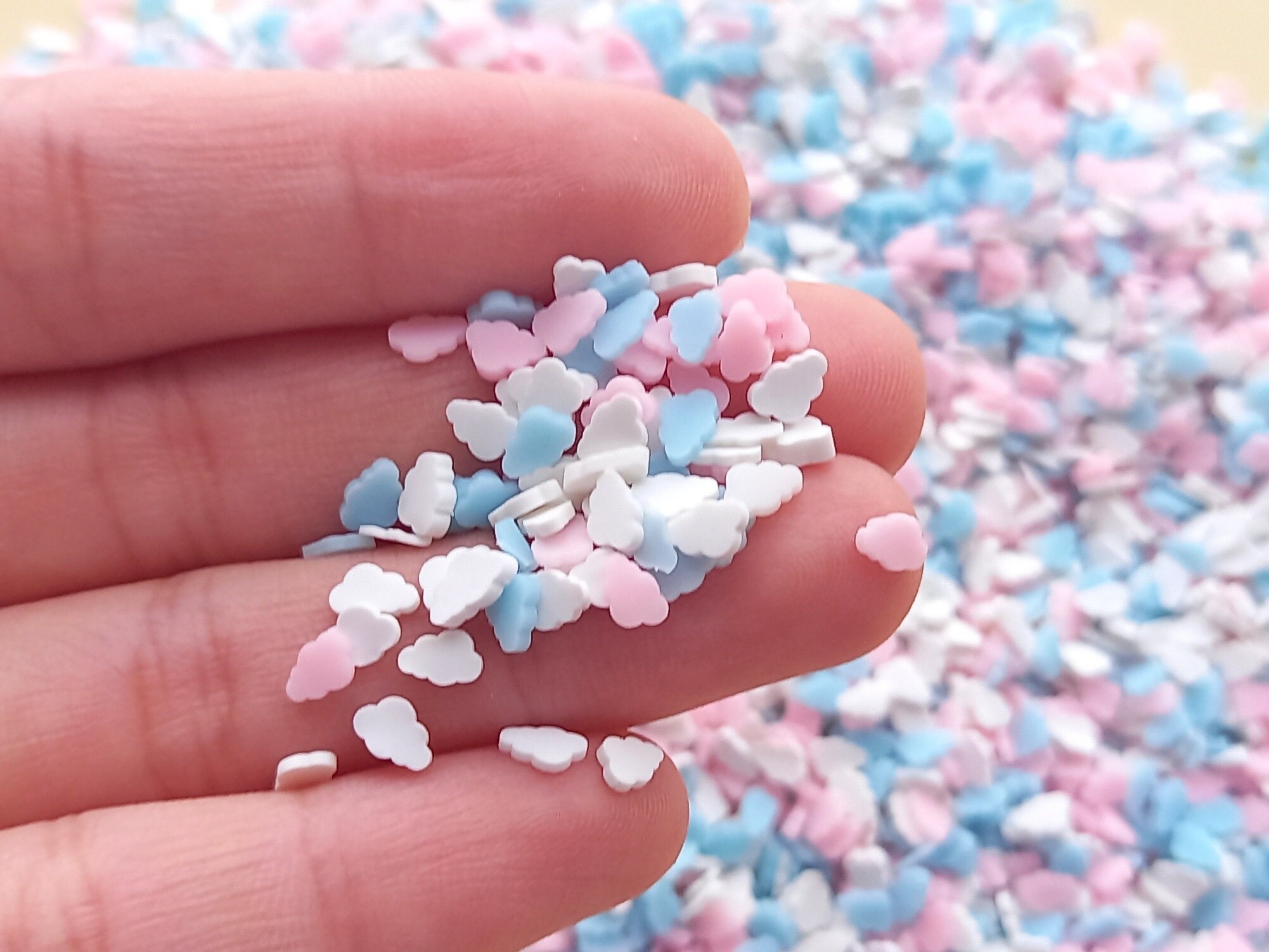 Cloud Pastel Colors Fimo Fake Polymer Clay Sprinkles Jimmies Funfetti