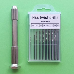 Walbest Mini Hand Drill Twist with 10Pcs Drill Bits Jewelry Making Maker  Hobby Crafts Drilling Hole DIY Tool 