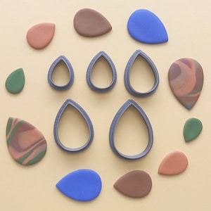 Drop Shape 6 Pcs Polymer Clay Cutter Set | Clay Tools | Customized Clay Cutters | Maxi Mini