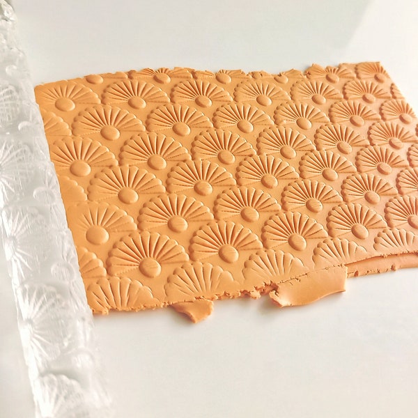 Fan Pattern Clay Texture Roller | Textured Acrylic Embossing Rolling pin | Fondant Polymer Clay Tools